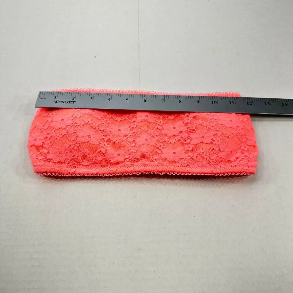 Unbranded Women's Size Medium/Large Bandeau Bra Removable Padding Coral Preowned